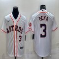 Nike Houston #3 Jeremy Pena white majestic baseball jerseys-BD