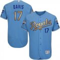 2016 Kansas City Royals #17 Wade Davis skyblue gold Flexbase Authentic Collection Jersey