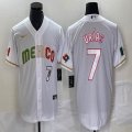 2023 World Cup Mexico #7 Julio Urias white majestic baseball jerseys 80