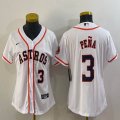 Women Nike Houston Astros #3 Jeremy Pena white majestic baseball jerseys-BD