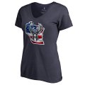 Women's Milwaukee Bucks Fanatics Branded Navy Banner State V-Neck T-Shirt