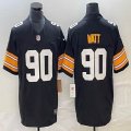 Nike Pittsburgh Steelers #90 T. J. Watt black fashion Color Rush Limited Jersey 03