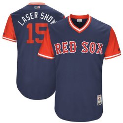 Boston Red Sox #15 Laser Show blue classic baseball Jerseys