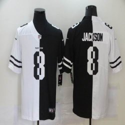 Baltimore Ravens #8 Lamar Jackson white black Split Nike Color Rush Limited Jersey-BD