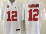 Alabama Crimson Tide #12 Joe Namath white College Football Limited Jerseys