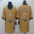 Nike New Orleans Saints #9 Drew Brees yellow drift Color Rush Limited Jersey