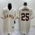 San Francisco Giants #25 Barry Bonds beige majestic baseball jerseys-SG