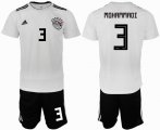 2018 World Cup Egypt team #3 MOHAMMADI white black soccer jersey away