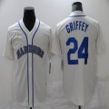 Nike Seattle Mariners #24 Ken Griffey beige throwback majestic mlb jersey