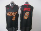 Miami Heat 6 LeBron James Black new nba jerseys