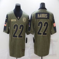 Nike Pittsburgh Steelers #22 Najee Harris green 2021 Salute to Service Limited Jersey