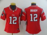 Women Nike New England Patriots #12 Tom Brady red NFL Jersey Inverted version