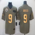 New Orleans Saints Drew Brees green gold Nike Olive 2019 Salute to Service Limited Jersey