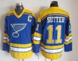 St.Louis Blues #11 Brian Sutter blue Throwback CCN nhl jersey C patch