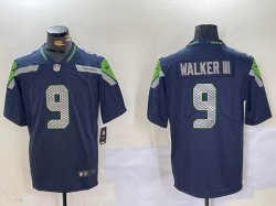 Nike Seattle Seahawks #9 Kenneth Walker III dark blue Color Rush Limited Jersey-BD