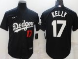 Los Angeles Dodgers #17 Joe Kelly black majestic baseball jerseys-BD