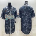 Nike Miami Dolphins blank gray camo baseball jerseys Joint name-BD