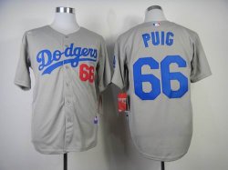 Los Angeles Dodger 66 Puig gray baseball jersey