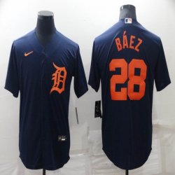 Nike Detroit Tigers #28 Javi Baez dark blue orange majestic mlb baseball jerseys