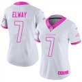 Nike Denver Broncos #7 John Elway women white pink Color Rush Limited Jersey