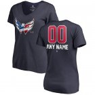 Women's Washington Capitals Fanatics Branded Navy Personalized Name and Number Banner Wave V-Neck T-Shirt