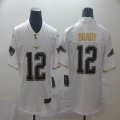 Nike Patriots #12 Tom Brady white gold throwback Color Rush Limited Jersey