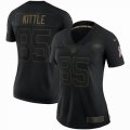 Women Nike 49ers #85 George Kittle black Salute To Service Limited Jersey-BD