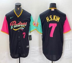 Nike San Diego Padres #7 Ha Seong Kim black red green MLB Baseball jerseys 01