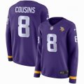 Women Nike Minnesota Vikings Kirk Cousins #8 purple Color Rush Limited Jersey long sleeves