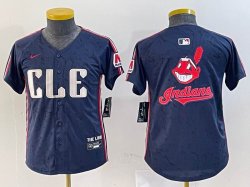 Youth Nike Cleveland Indians blank blue majestic baseball jersey -BD 10