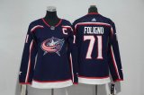 Women adidas Columbus Blue Jackets #71 Nick Foligno dark blue ice hockey jersey