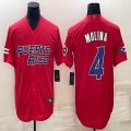 Puerto Rico Baseball #4 Yadier Molina red 2023 World Baseball Classic Replica Player Jersey 06