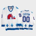 Custom Quebec Nordiques white blue hockey Jerseys