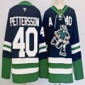 Vancouver Canucks #40 Elias Pettersson blue green hockey jersey-PD