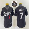 Youth Los Angeles Dodgers #7 Julio Urias black majestic baseball jerseys 03