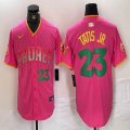 Nike San Diego Padres #23 Fernando Tatis Jr. pink MLB Baseball jerseys Joint name-BD 03