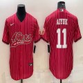 Nike 49ers #11 Brandon Aiyuk red baseball jerseys Joint name-BD 01