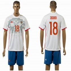 2015-2016 Russia national team SHISHKIN #18 white soccer jersey away