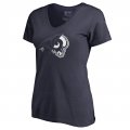 Women's Los Angeles Rams NFL Pro Line by Fanatics Branded Navy X-Ray Slim Fit V-Neck T-Shirt