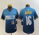 Youth Nike Philadelphia Phillies #16 Marsh skyblue majestaic baseball jersey city version-BD 01