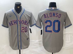 Nike New York Mets #20 Pete Alonso gray majestic mlb jerseys majestic baseball jerseys-BD