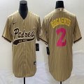 Nike San Diego Padres #2 Xander Bogaerts beige MLB Baseball jerseys Joint name-BD