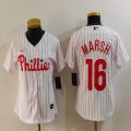 Women Nike Philadelphia Phillies #16 Brandon Marsh white majestic baseball jerseys