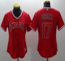 Women Los Angeles Angels #17 Shohei Ohtani red majestic baseball jersey-BD