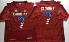 South Carolina Gamecock #7 Clowney red usa flag college football jersey