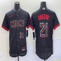 Nike Cincinnati Reds #21 Hunter Greene black Flexbase Authentic Collection Jersey city version -BD 04