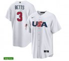 2023 World Cup #3 Betts white USA majestic baseball jerseys