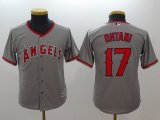 Youth Los Angeles Angels #17 Shohei Ohtani gray majestic baseball jersey