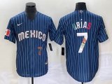 2023 World Cup Mexico #7 Julio Urias blue majestic baseball jerseys 29