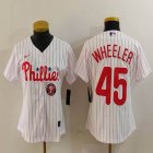 Youth Nike Philadelphia Phillies #45 Zack Wheeler white majestic baseball jersey